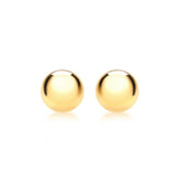 9K Yellow Gold 10mm Half-Ball Polished Stud Earrings