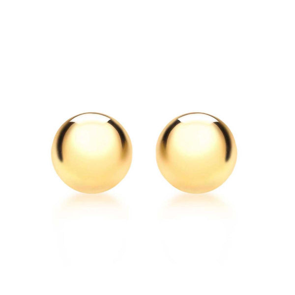 9K Yellow Gold 5mm Ball Stud Earrings