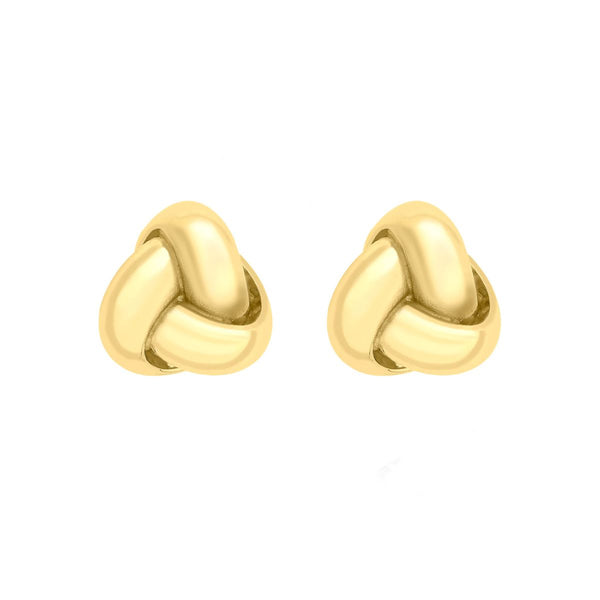 9K Yellow Gold 7mm Knot Stud Earrings