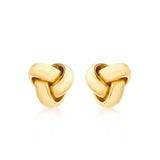 9K Yellow Gold 8mm Knot Stud Earrings