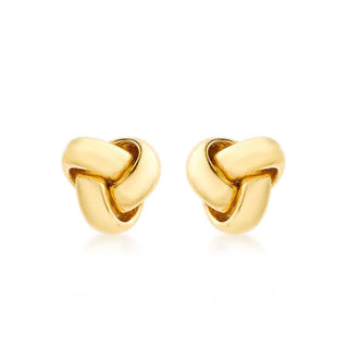 9K Yellow Gold 8mm Knot Stud Earrings