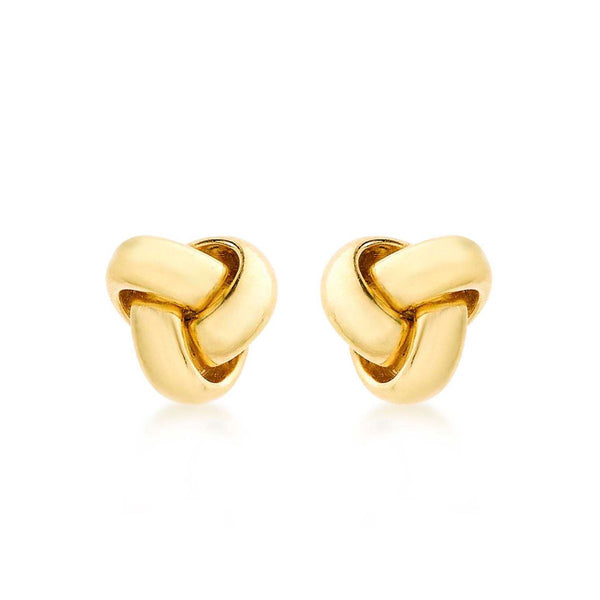 9K Yellow Gold 8mm Knot Stud Earrings