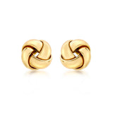 9K Yellow Gold 10mm Knot Stud Earrings