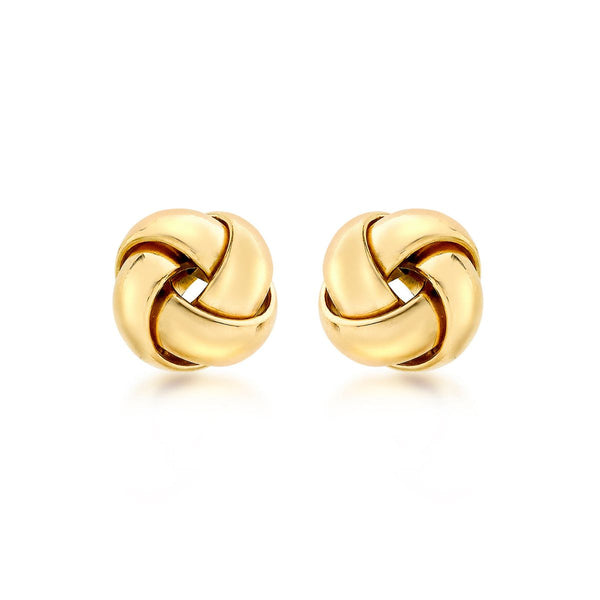 9K Yellow Gold 10mm Knot Stud Earrings