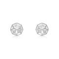 9K White Gold 7mm Diamond Cut Octagonal Stud Earrings