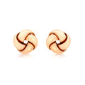 9K Rose Gold 9mm Knot Stud Earrings
