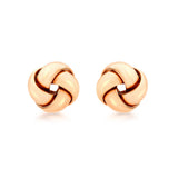 9K Rose Gold 9mm Knot Stud Earrings