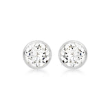 9K White Gold 5mm Cubic Zirconia Stud Earrings