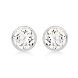9K White Gold 4.5mm Cubic Zirconia Stud Earrings