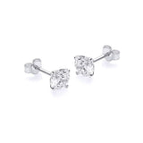 9K White Gold 6mm Round CZ Earrings