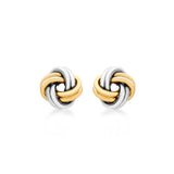 9K 2-Colour Gold Double-Knot Stud Earrings