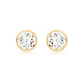 9K Yellow Gold 5mm CZ Spanish Stud Earrings