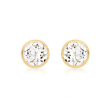 9K Yellow Gold 5mm CZ Spanish Stud Earrings