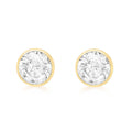 9K Yellow Gold 6mm CZ Round Stud Earrings