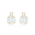 9K Yellow Gold CZ Stud Earrings