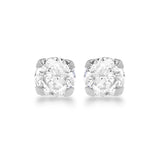 9K White Gold 5mm Round CZ Stud Earrings