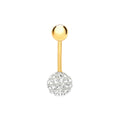 9K Yellow Gold Crystal Belly Stud