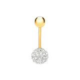 9K Yellow Gold Crystal Belly Stud