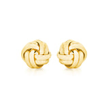 9K Yellow Gold Small Double Knot Stud Earrings