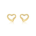 9K Yellow Gold Closedback Heart Stud Earrings