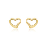 9K Yellow Gold Closedback Heart Stud Earrings
