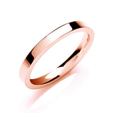 2mm Flat Court Shape Wedding Band 18ct Rose