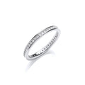 2mm Full Et Rd/bril. CZ Silver Ring