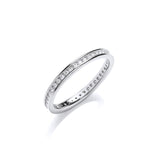 2mm Full Et Rd/bril. CZ Silver Ring