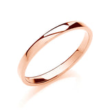 2mm Soft Court Shape Wedding Band 18ct Rose
