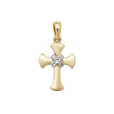 9K Yellow Gold Flared Cross Pendant