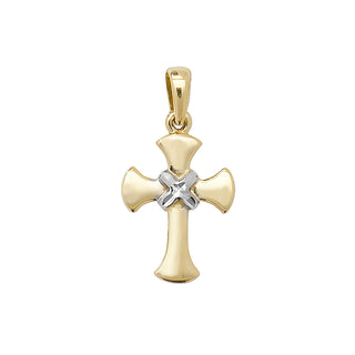 9K Yellow Gold Flared Cross Pendant