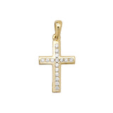 9K Yellow Gold Cubic Zirconia Cross Pendant