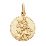 9K Yellow Gold Round St Christopher Pendant