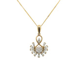 9K Yellow Gold 1.39ct Diamond Flourish Pendant