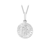 9K White Gold St Christopher Round Satin Pendant