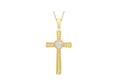 9K Yellow Gold Crystalique Cross Pendant