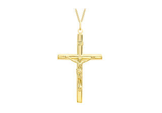 9K Yellow Gold 29mm x 48mm Crucifix Pendant
