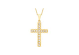9K Yellow Gold Cubic Zirconia Cross Pendant