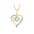 9K 2-Colour Gold 'I ? U' Heart Pendant