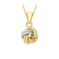 9K 3-Colour Gold 4-Way Double-Knot Pendant