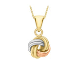 9K 3-Colour Gold 4-Way Double-Knot Pendant