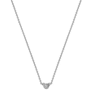 18K White Gold 0.09ct Diamond Set Necklace
