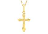 9K Yellow Gold Rays Cross Pendant