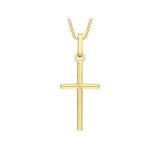 9K Yellow Gold 11mm x 27mm Cross Pendant