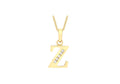 9K Yellow Gold Cubic Zirconia 'Z' Initial Pendant