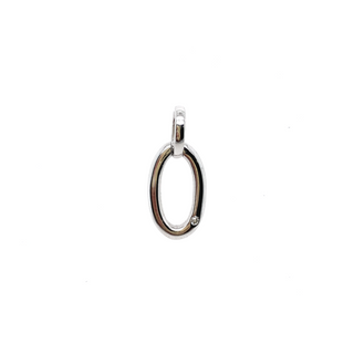 9K White Gold Diamond Loop Pendant
