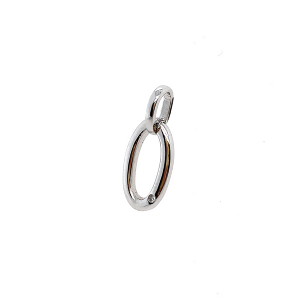 9K White Gold Diamond Loop Pendant