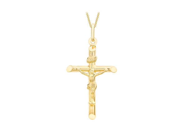 9K Yellow Gold 22mm x 36mm Crucifix Pendant