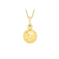 9K Yellow Gold 8mm Football Pendant
