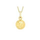 9K Yellow Gold 8mm Football Pendant